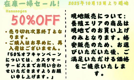 「在庫一掃セール！」